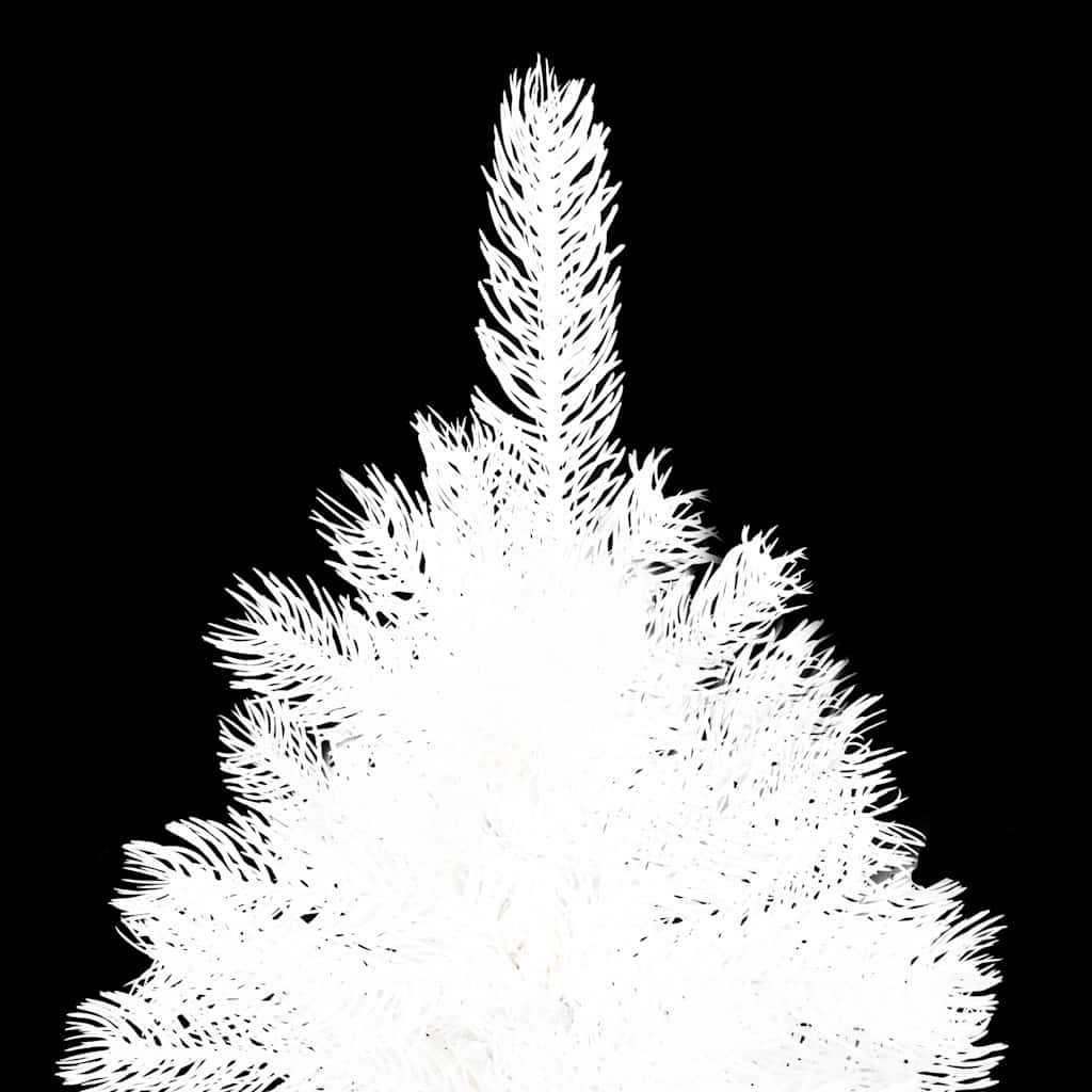 Vidaxl kunstkerstboom met verlichting en kerstballen 210 cm pvc wit