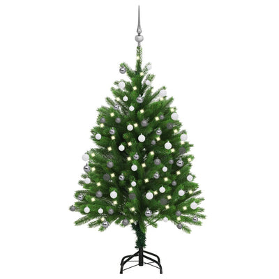 Vidaxl kunstkerstboom met verlichting en kerstballen 120 cm groen
