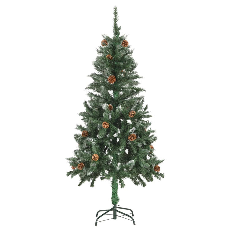 VidaXL Kunstkerstboom met verlichting kerstballen dennenappels 150 cm