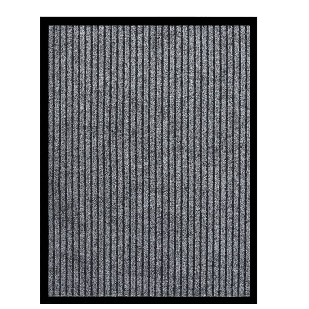 Vidaxl deurmat 60x80 cm gestreept grijs