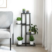 Vidaxl bloemenstandaard met 4 lagen 43x22x76 cm metaal zwart - afbeelding 3