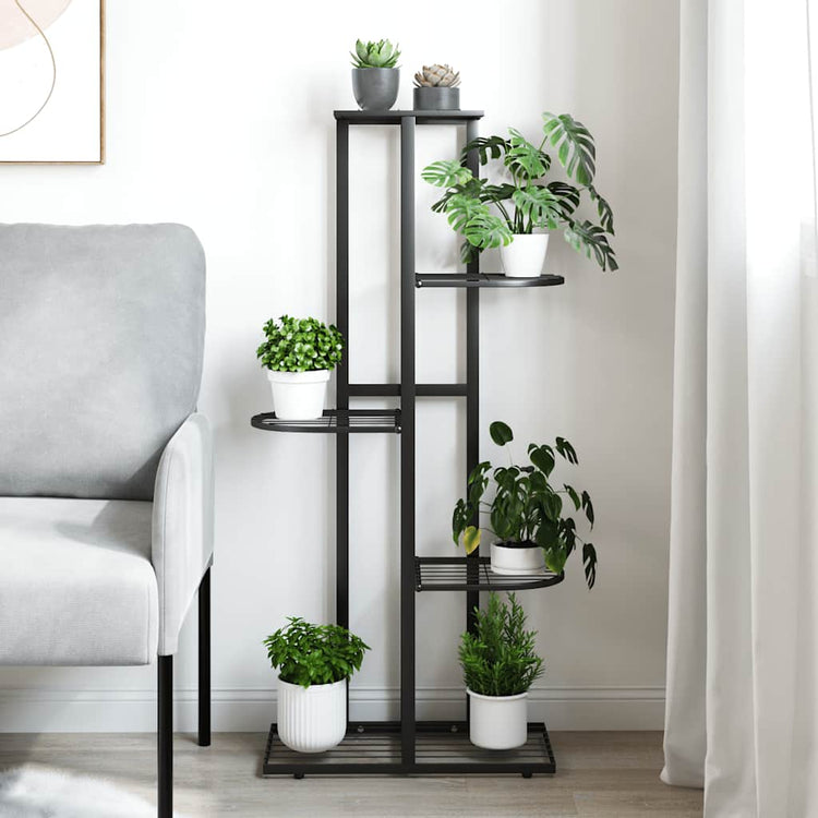 Vidaxl bloemenstandaard met 5 lagen 43x22x98 cm metaal zwart