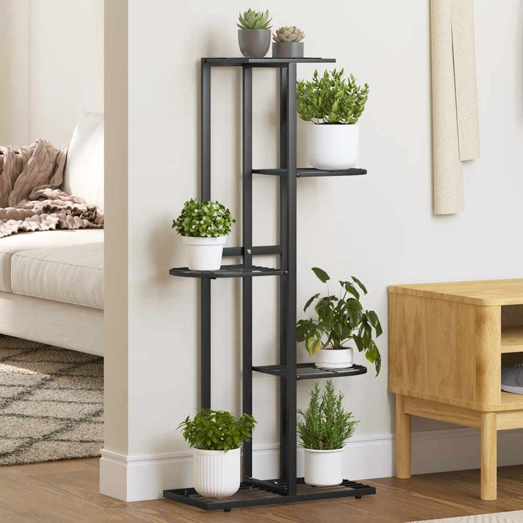Vidaxl bloemenstandaard met 5 lagen 43x22x98 cm metaal zwart