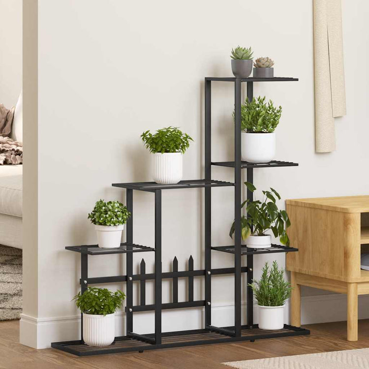 Vidaxl bloemenstandaard 94,5x25x88 cm metaal zwart
