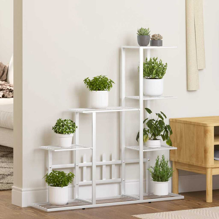 Vidaxl bloemenstandaard 94,5x25x88 cm metaal wit