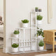 Vidaxl bloemenstandaard 94,5x25x88 cm metaal wit