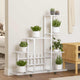 Vidaxl bloemenstandaard met wielen 94,5x25x92,5 cm metaal wit