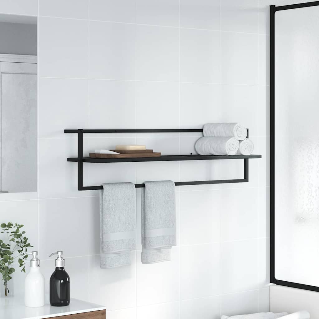 Vidaxl handdoekenrek 95x25x22 cm ijzer zwart