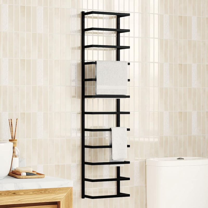 Vidaxl handdoekenrek 24x12x96 cm staal zwart