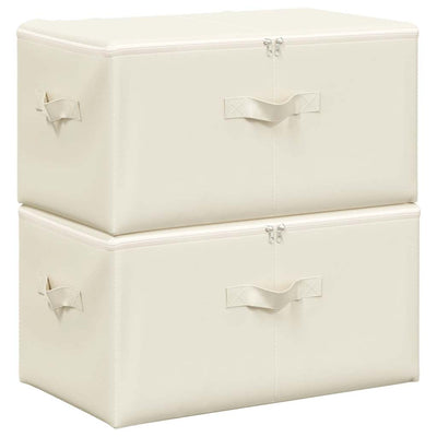 Vidaxl opbergboxen 2 st 43x34x23 cm stof crèmekleurig
