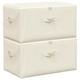 Vidaxl opbergboxen 2 st 43x34x23 cm stof crèmekleurig - afbeelding 2