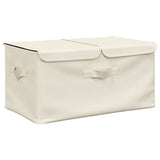 Vidaxl opbergbox 50x30x25 cm stof crèmekleurig - afbeelding 2