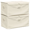 Vidaxl opbergboxen 2 st 50x30x25 cm stof crèmekleurig