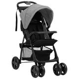 Vidaxl kinderwagen 2-in-1 staal lichtgrijs en zwart - afbeelding 2