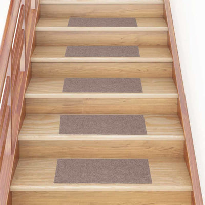 Vidaxl trapmatten zelfklevend 15 stuks 60x25 cm lichtbruin rechthoekig