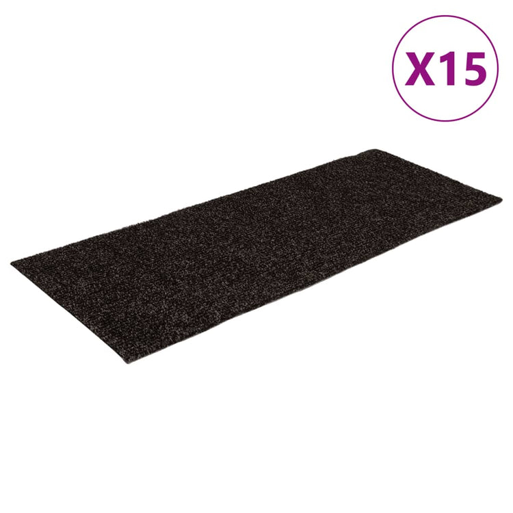 Vidaxl trapmatten zelfklevend 15 stuks 60x25 cm bruin rechthoekig