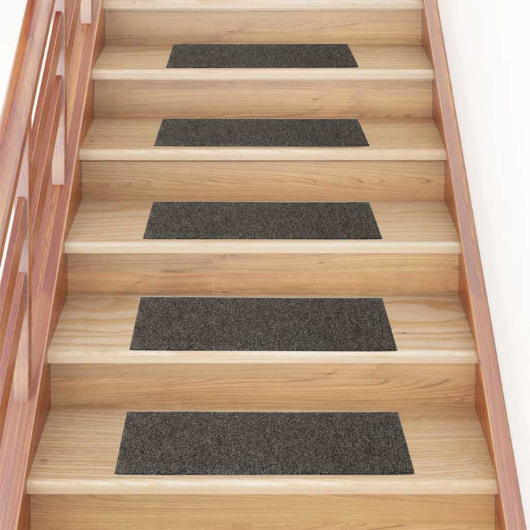 Vidaxl trapmatten zelfklevend 15 stuks 76x20 cm antraciet rechthoekig