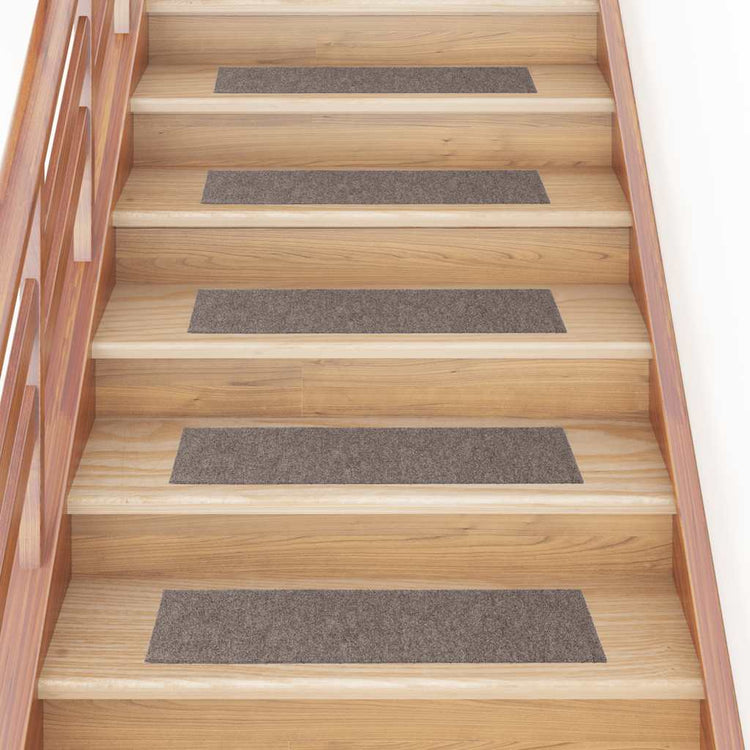 Vidaxl trapmatten zelfklevend 15 stuks 76x20 cm beige rechthoekig