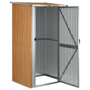 Vidaxl tuinhuis bruin 118,5x97x209,5 cm gegalvaniseerd staal - afbeelding 3