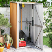 Vidaxl tuinhuis bruin 118,5x97x209,5 cm gegalvaniseerd staal - afbeelding 1