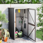 Vidaxl tuinschuur 88x89x161 cm gegalvaniseerd staal antracietkleurig - afbeelding 3