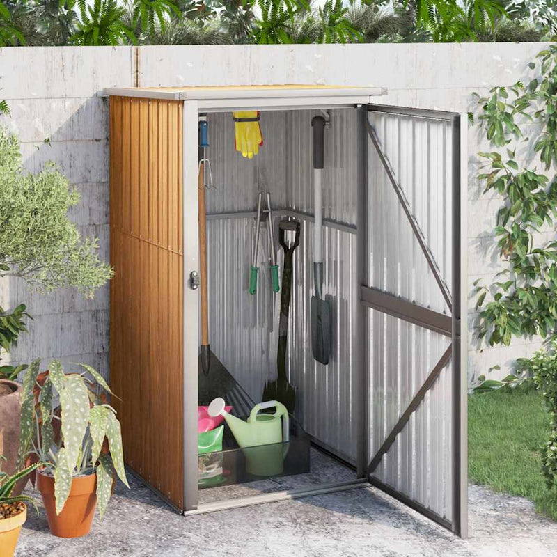 Vidaxl tuinschuur 88x89x161 cm gegalvaniseerd staal bruin