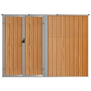VidaXL Tuinschuur 225x89x161 cm gegalvaniseerd staal bruin - afbeelding 3