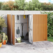 VidaXL Tuinschuur 225x89x161 cm gegalvaniseerd staal bruin - afbeelding 1