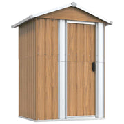 Vidaxl tuinhuis bruin 126x97,5x177 cm gegalvaniseerd staal - afbeelding 2