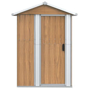 Vidaxl tuinhuis bruin 126x97,5x177 cm gegalvaniseerd staal - afbeelding 3