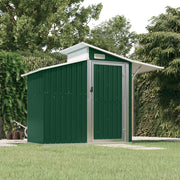 VidaXL Tuinschuur 270x130x208,5 cm gegalvaniseerd staal groen - afbeelding 1