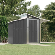 VidaXL Tuinschuur 270x130x208,5 cm gegalvaniseerd staal antracietkleur - afbeelding 1