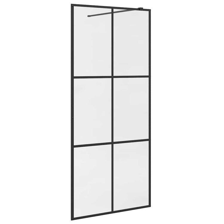 Vidaxl inloopdouchewand 90x195 cm esg-glas transparant en zwart