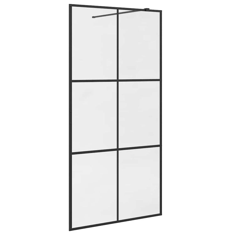 Vidaxl inloopdouchewand 100x195 cm esg-glas transparant en zwart