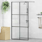 Vidaxl inloopdouchewand 100x195 cm esg-glas transparant en zwart - afbeelding 1