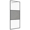 Vidaxl inloopdouchewand 100x195 cm esg-glas transparant en zwart