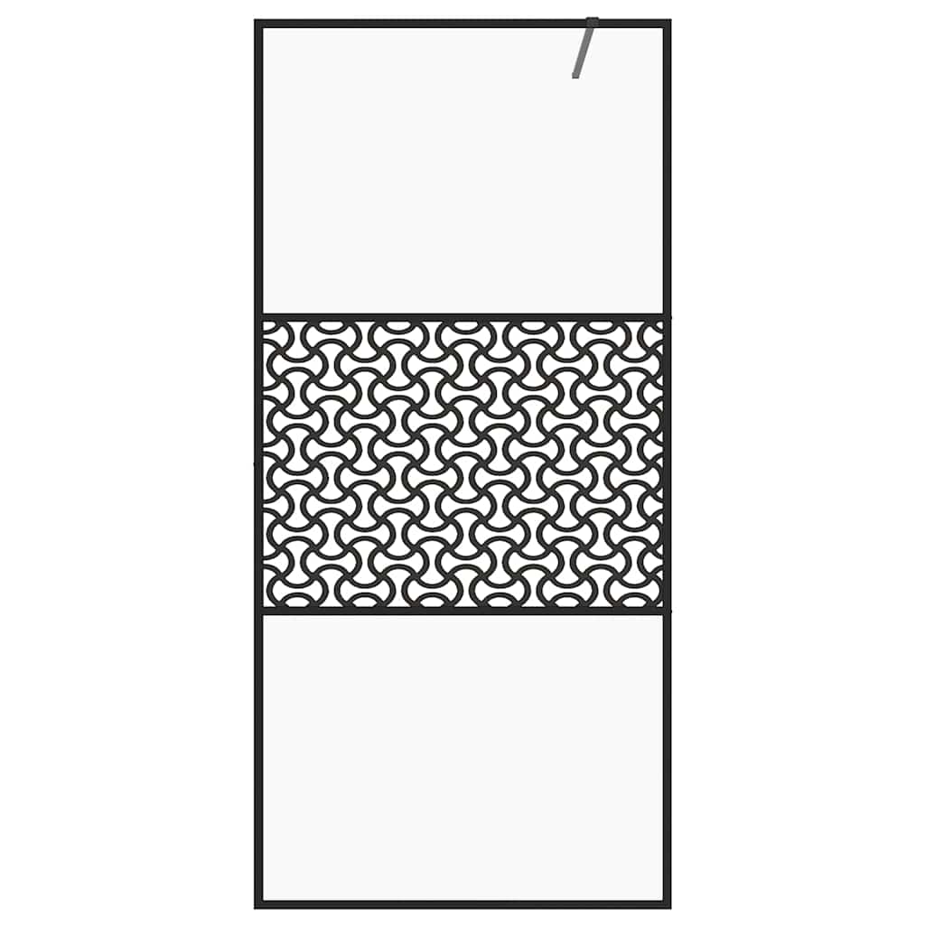 Vidaxl inloopdouchewand 100x195 cm esg-glas transparant en zwart
