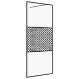 Vidaxl inloopdouchewand 115x195 cm esg-glas transparant en zwart - afbeelding 2