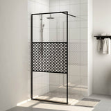 Vidaxl inloopdouchewand 115x195 cm esg-glas transparant en zwart - afbeelding 1