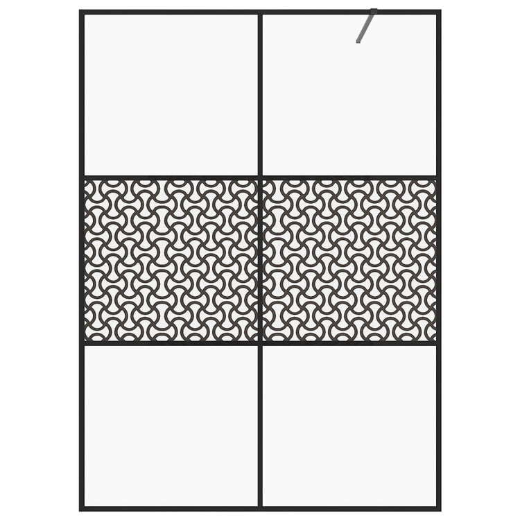 VidaXL Inloopdouchewand 140x195 cm ESG-glas transparant en zwart