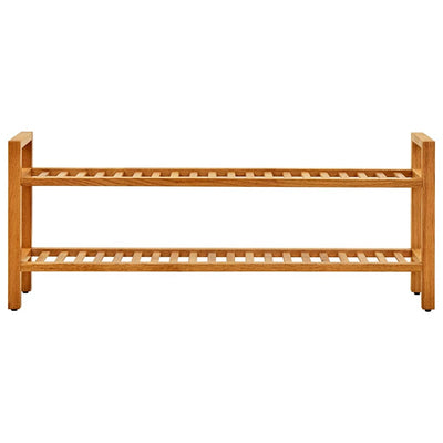 Vidaxl schoenenrek met 2 schappen 100x27x40 cm massief eikenhout