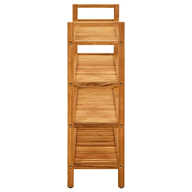 Vidaxl schoenenrek met 4 schappen 100x27x80 cm massief eikenhout
