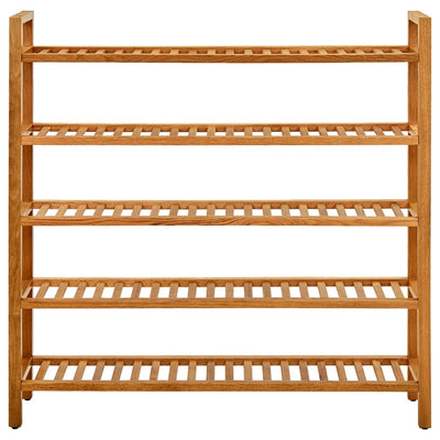 Vidaxl schoenenrek met 5 schappen 100x27x100 cm massief eikenhout