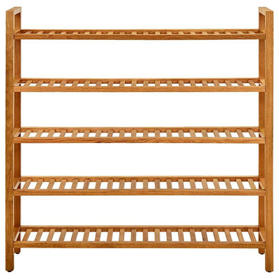 Vidaxl schoenenrek met 5 schappen 100x27x100 cm massief eikenhout