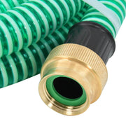 VidaXL Zuigslang met messing koppelingen 1,1'' 4 m PVC groen - afbeelding 2