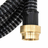 Vidaxl zuigslang met messing koppelingen 1,1'' 4 m pvc zwart - afbeelding 2