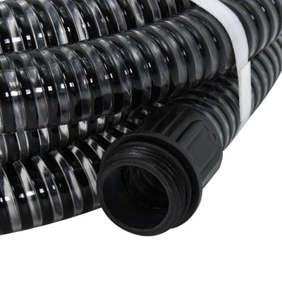 Vidaxl zuigslang met messing koppelingen 1,1'' 4 m pvc zwart