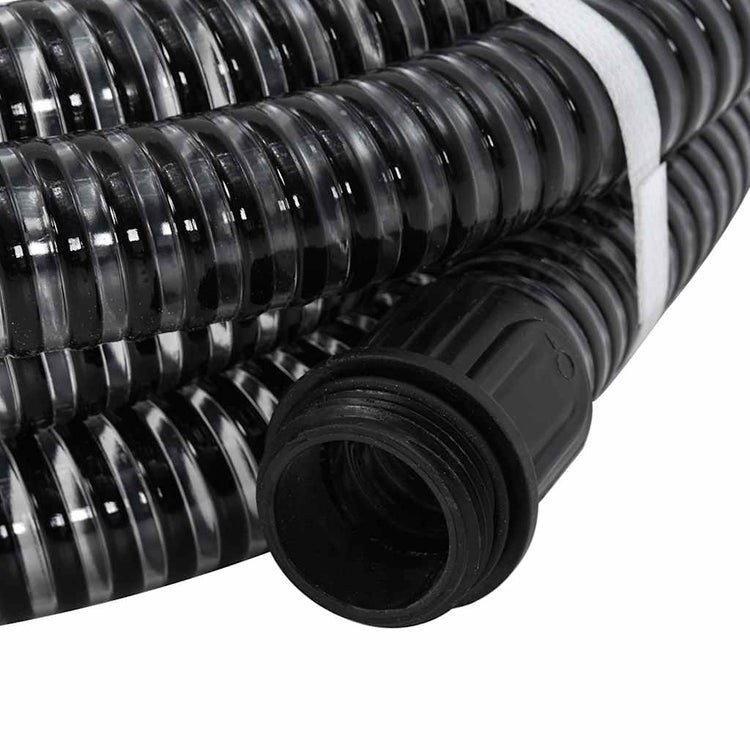 Vidaxl zuigslang met messing koppelingen 1,1'' 4 m pvc zwart