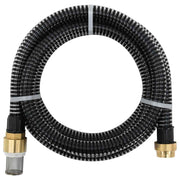 Vidaxl zuigslang met messing koppelingen 1,1'' 5 m pvc zwart - afbeelding 1