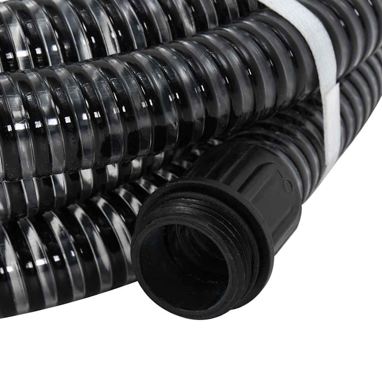 Vidaxl zuigslang met messing koppelingen 1,1'' 7 m pvc zwart